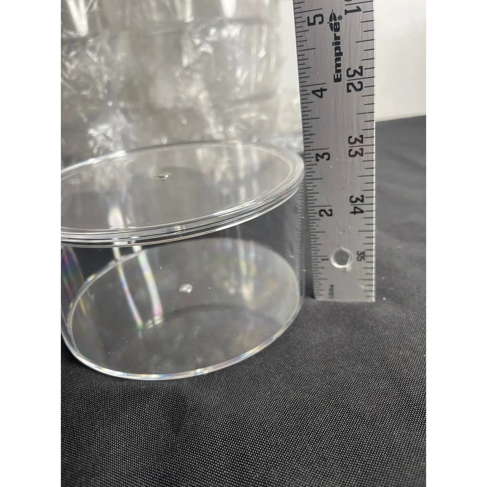 8 Pack Clear Acrylic Round Storage Containers with Lids 5 Inch‎ Small Organizers